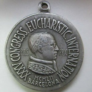 MEDALLA PIO XII - XXXV CONGRESO EUCARISTICO INTERNACIONAL BARCELONA 1952