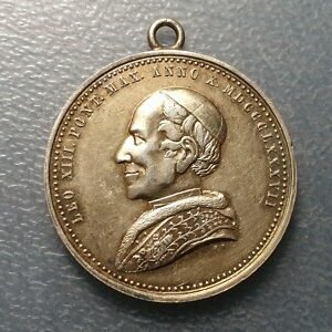 MEDALLA RELIGIOSA 1887 ESTADOS PAPALES VATICANO JUBILEO SAC PAPA LEON XIII 39 mm