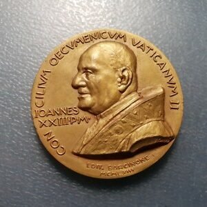 MEDALLA RELIGIOSA GRANDE BARCELONA PAPA JUAN XXIII CONCILIO VATICANO II 1963