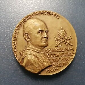 MEDALLA RELIGIOSA GRANDE BARCELONA PAPA PABLO VI CONCILIO VATICANO II 1964