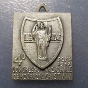 MEDALLA ITALIA IV CONGRESO NACIONAL "DEMOCRAZIA CRISTIANA" ROMA 1952
