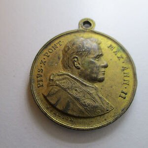 MEDALLA RELIGIOSA PAPA PIO X / MARIA INMACULADA