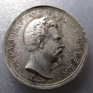 REY LUIS II - LUDWIG II DE BAVIERA (1845 -1886) MEDALLA UNIFAZ