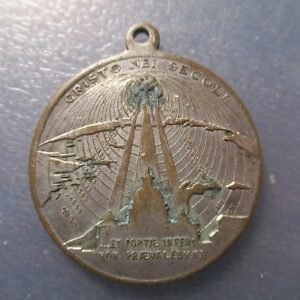 MEDALLA RELIGIOSA COMITADO ANTIBLASFEMIA AÑO SANTO 1933 / CRISTO EN LOS SIGLOS