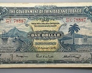 TRINIDAD & TOBAGO 1 DOLLAR 2/01/1939 P-5b MBC-/MBC