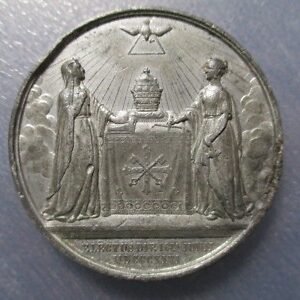 MEDALLA PAPAL VATICANO PONTIFICIO PAPA PIO IX 16 JUNIO 1846 INVESTIDURA PAPAL