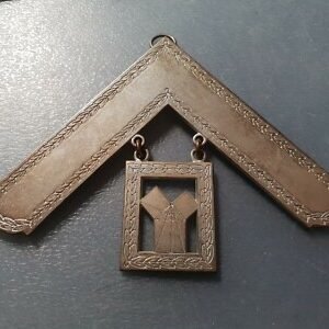 MASONERIA INGLES FREEMASONRY MEDALLA COLLAR DE ANTIGUO MAESTRO MASON 137x87 mm