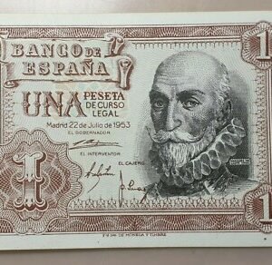 ESPAÑA SPAIN 1 PESETA JULIO 1953 P-144 SC