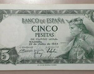 ESPAÑA SPAIN 5 PESETAS 22/07/1954 P-146 ALFONSO X SC