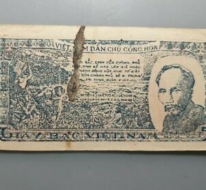 VIETNAM NORTE NORTH REPUBLICA DEMOCRATICA 5 DONG (1948) HO CHI MINH P-19 MBC
