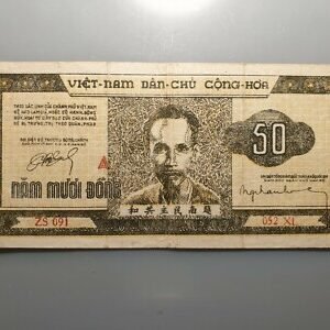 VIETNAM NORTE NORTH REPUBLICA DEMOCRATICA 50 DONG (1950) HO CHI MINH P-32 BC+
