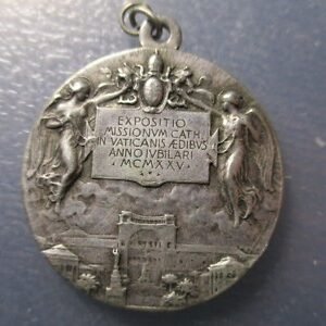 MEDALLA RELIGIOSA ROMA JUBILEO 1925 EXPOSICION MISIONAL- ANGELES / PUERTA SANTA