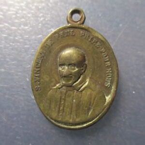 MEDALLA RELIGIOSA SAN VICENTE DE PAUL / LUISA DE MARILLAC