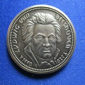 LUDWIG VAN BEETHOVEN ALEMANIA BONN MEDALLA CENTENARIO NACIMIENTO 1770-1970 PLATA