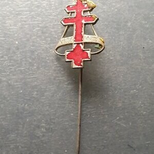 ITALIA REINO CRUZ ROJA MEDALLA PIN CAMPAÑA ANTITUBERCULOSA AÑOS 30 CAMPANA