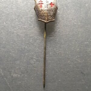 ITALIA REINO CRUZ ROJA MEDALLA PIN CAMPAÑA ANTITUBERCULOSA AÑOS 30 ARMADURA