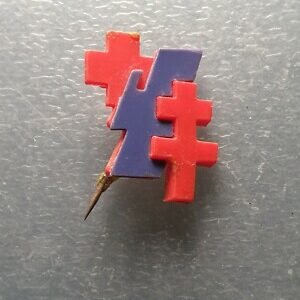 ITALIA REINO CRUZ ROJA MEDALLA PIN CAMPAÑA ANTITUBERCULOSA AÑOS 30 PLASTICO