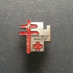 ITALIA REINO CRUZ ROJA MEDALLA PIN CAMPAÑA ANTITUBERCULOSA AÑOS 30 20x19 mm