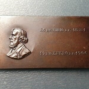 ARGENTINA MEDALLA PLACA MUERTE BARTOLOME MITRE BUENOS AIRES 1906 67x36 mm