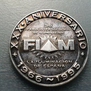 MEDALLA 1995 FERIA VALENCIA 30 ANIVERSARIO FIAM FERIA ILUMINACION 50 mm PR PLATA