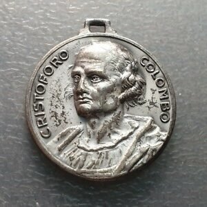 MEDALLA GENOVA CRISTOBAL COLON CHRISTOPHER COLUMBUS CRISTOFORO COLOMBO 32X28 mm