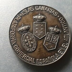 MEDALLA GRANDE 1975 X FERIA ESPAÑOLA DEL ATLANTICO LAS PALMAS GRAN CANARIA 65mm