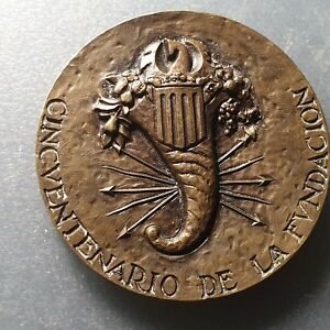 MEDALLA GRANDE VAENCIA 1967 CINCUENTENARIO FERIA MUESTRARIO INTERNACIONAL 65 mm