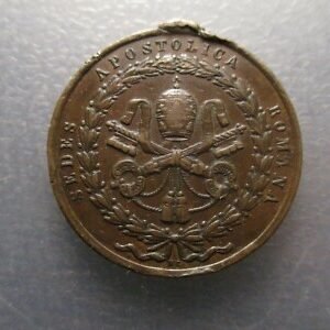 MEDALLA RELIGIOSA PAPA PIO IX RESTAURACION DEL SOLIO PONTIFICIO AÑO 1849