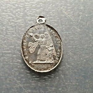 MEDALLA RELIGIOSA ANGEL DE LA GUARDA / SAN JOSE 23x17 mm PLATA