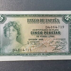 ESPAÑA SPAIN 5 PESETAS 1935 REPUBLICA P 85 SC