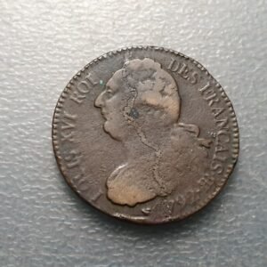 FRANCIA FRANCE LUIS XVI LOUIS XVI 2 SOLS 1792 BB STRASBOURG L' AN 4 BC+/MBC-