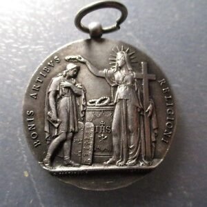 MEDALLA RELIGIOSA RELIGION Y ARTE / COLEGIO B. ARECCO GENOVA ITALIA