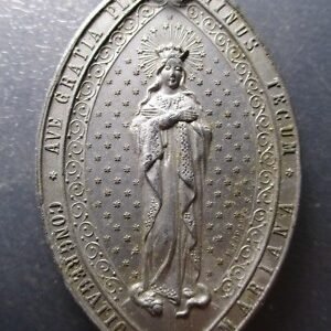 MEDALLA RELIGIOSA GRANDE - CONGREGACION MARIANA - LA VIRGEN /  3 SANTOS