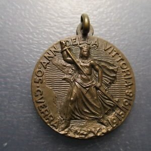 PRIMERA GUERRA MUNDIAL WWI MEDALLA ITALIA 50 AÑOS 1968 CONGRESO PRESOS GUERRA
