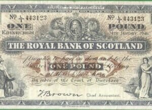 ESCOCIA THE ROYAL BANK OF SCOTLAND 1 POUND 1 LIBRA 24/01/1946 P-322b BC+/MBC-