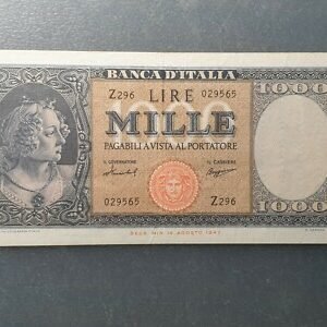 ITALIA ITALY 1000 LIRE LIRAS 15/09/1959 ITALIA CON PERLAS MEDUSA P-88c EBC-/EBC