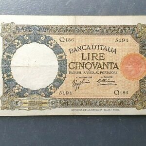 ITALIA ITALY 50 LIRE 50 LIRAS 17/10/1936 LOBA CAPITOLINA P-54a MBC-