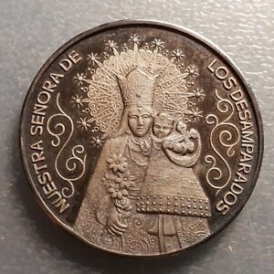 MEDALLA RELIGIOSA VALENCIA N. S. DE LOS DESAMPARADOS / MONUMENTOS 40 mm PLATA