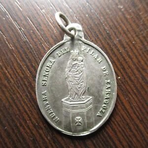 MEDALLA RELIGIOSA ZARAGOZA NUESTRA SEÑORA DEL PILAR / SANTA CAPILLA - PLATA