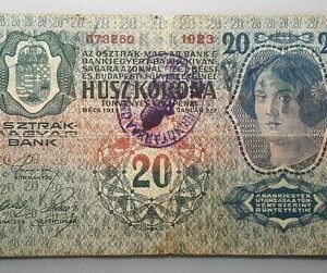 AUSTRIA HUNGRIA IMPERIO AUSTRO HUNGARO 20 KRONEN 1913 RESELLO SERBIA? BC+
