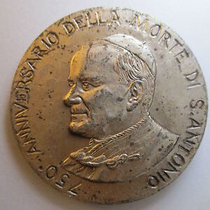 MEDALLA PAPA JUAN PABLO II - 750 AÑOS MUERTE S. ANTONIO MODULO GRANDE: 44 mm