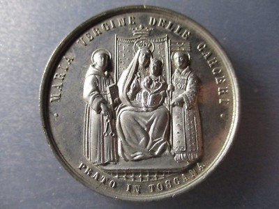 MEDALLA RELIGIOSA 1884 PRATO TOSCANA ITALIA VIRGEN DE LAS CARCELES ( CARCERI )