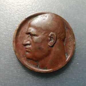 ITALIA MEDALLA CARA DE MUSSOLINI "CASA ITALIANOS EN EL EXTRANJERO EN ROMA" 40 mm