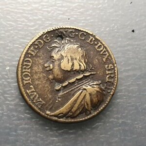 ITALIA MEDALLA (1655) PAOLO GIORDANO ORSINI DUQUE BRACCIANO AGUJERO 26 mm ESCASA