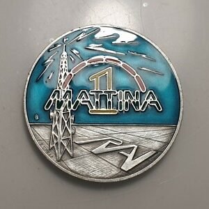 ITALIA MEDALLA PROGRAMA TELEVISION RAI 1 MATTINA PLATA Y ESMALTES 35 mm