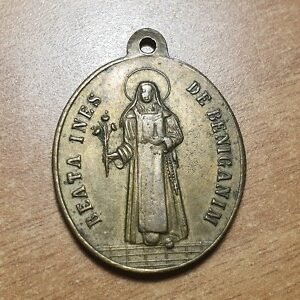 MEDALLA RELIGIOSA VALENCIA SANTA INES DE BENIGANIM 35x27 mm