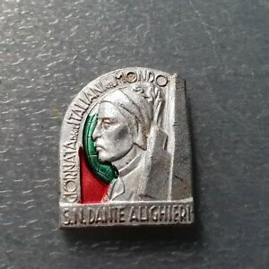 MEDALLA DANTE ALIGHIERI PERIODO MUSSOLINI DIA ITALIANOS EN EL MUNDO FALTA AGUJA