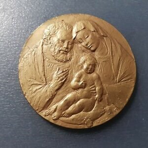 MEDALLA RELIGIOSA GRANDE PLACA SAGRADA FAMILIA 63 mm