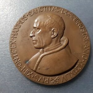 MEDALLA RELIGIOSA GRANDE PLACA 1944 PAPA PIO XII 65 mm