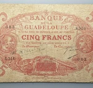 GUADALUPA GUADALUPE 5 FRANCOS 5 FRANCS 1901 P-7 BC